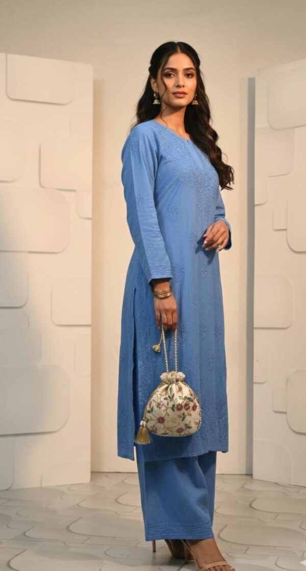 embroidered Straight kurta Set